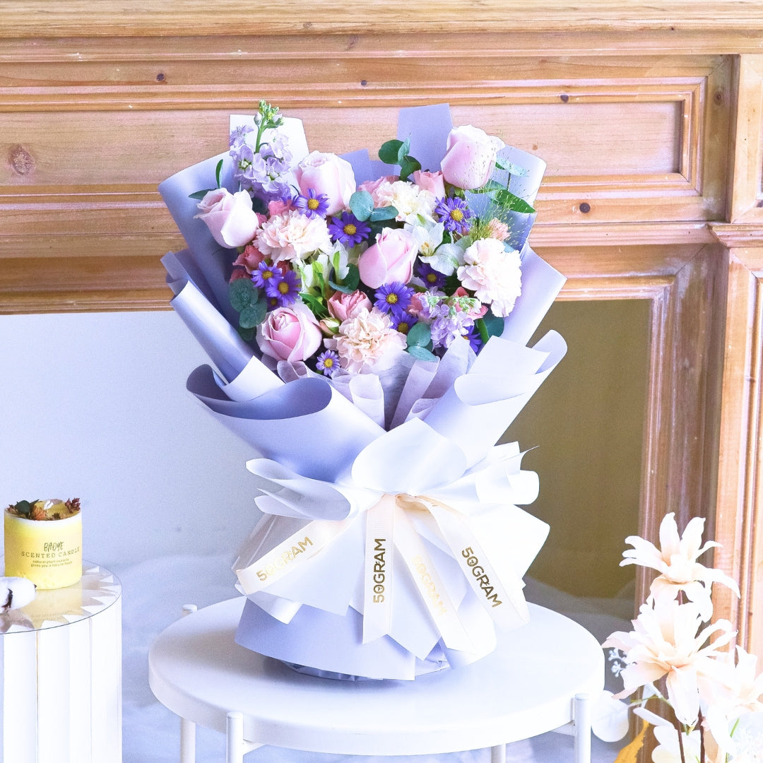 Duska Bloom Pink Roses Hand Bouquet image 12