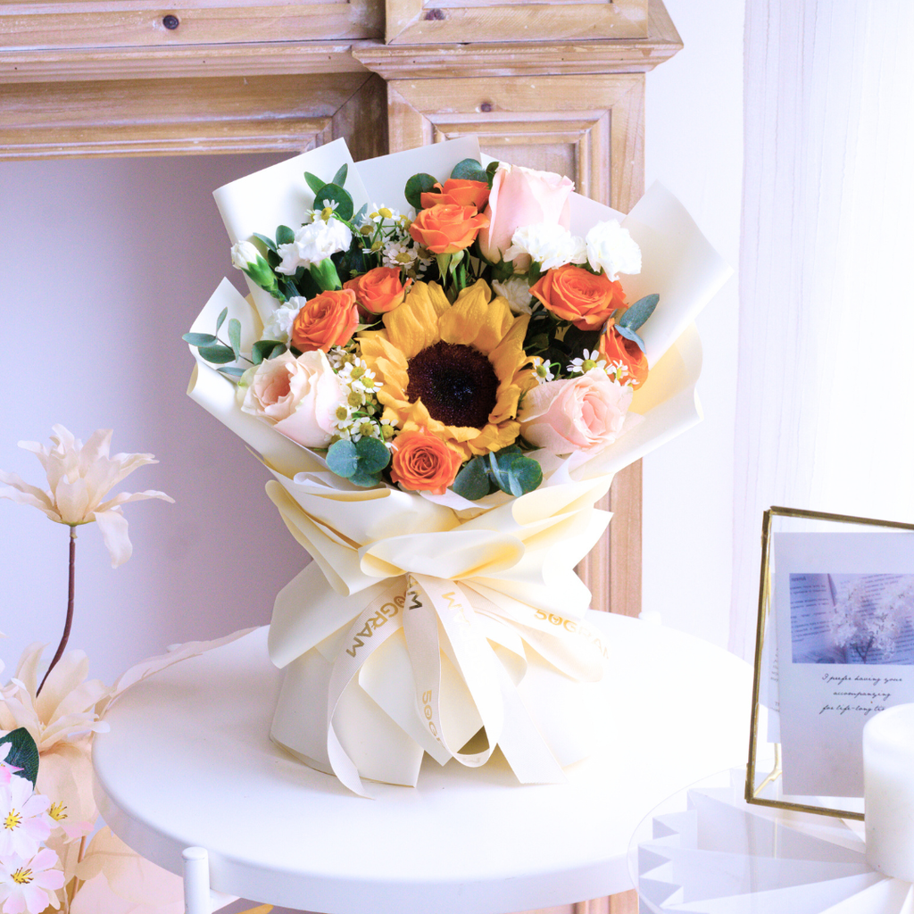 Bubbly Posy Sunflower Hand Bouquet image 9