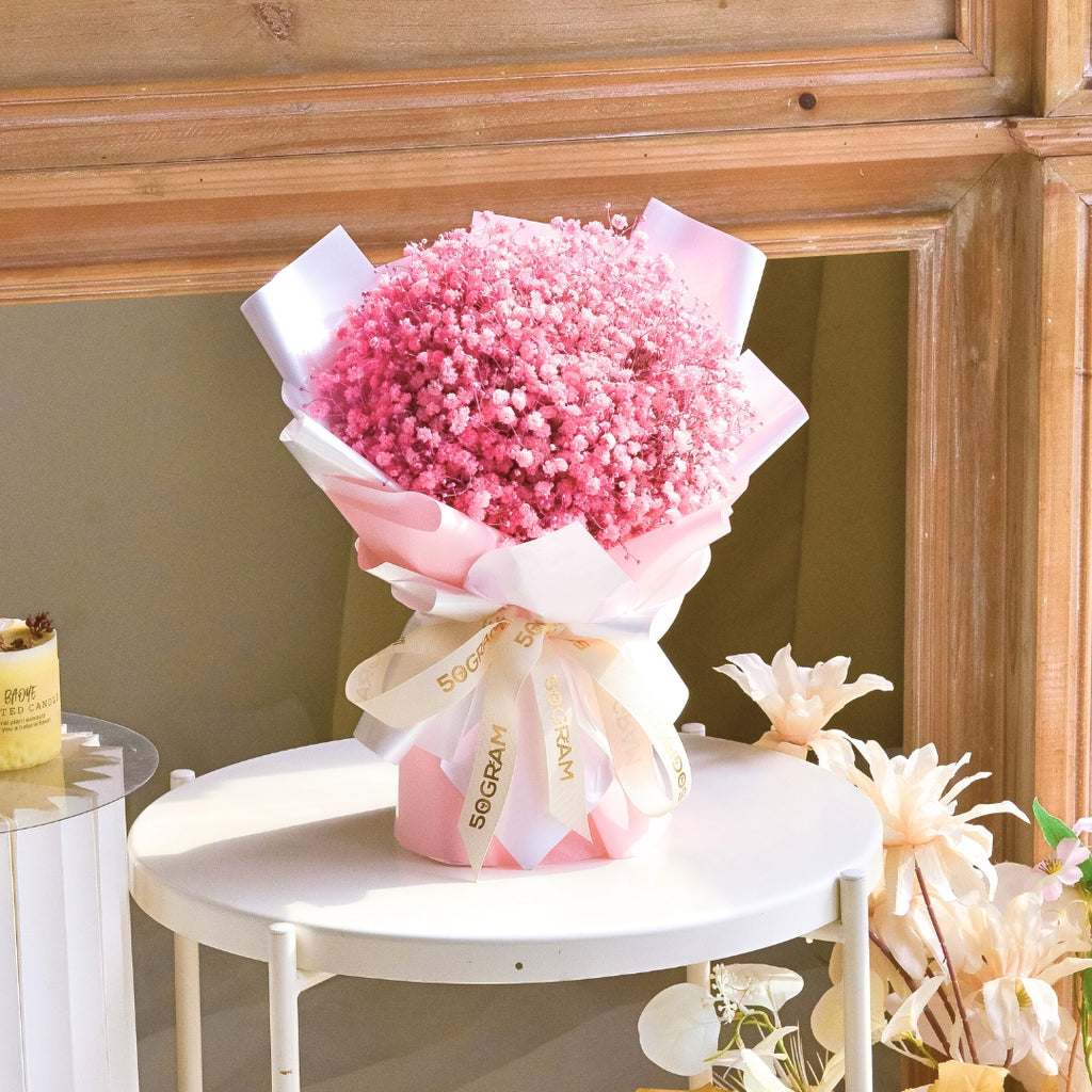 Baby Pink Baby Breath Hand Bouquet image 7