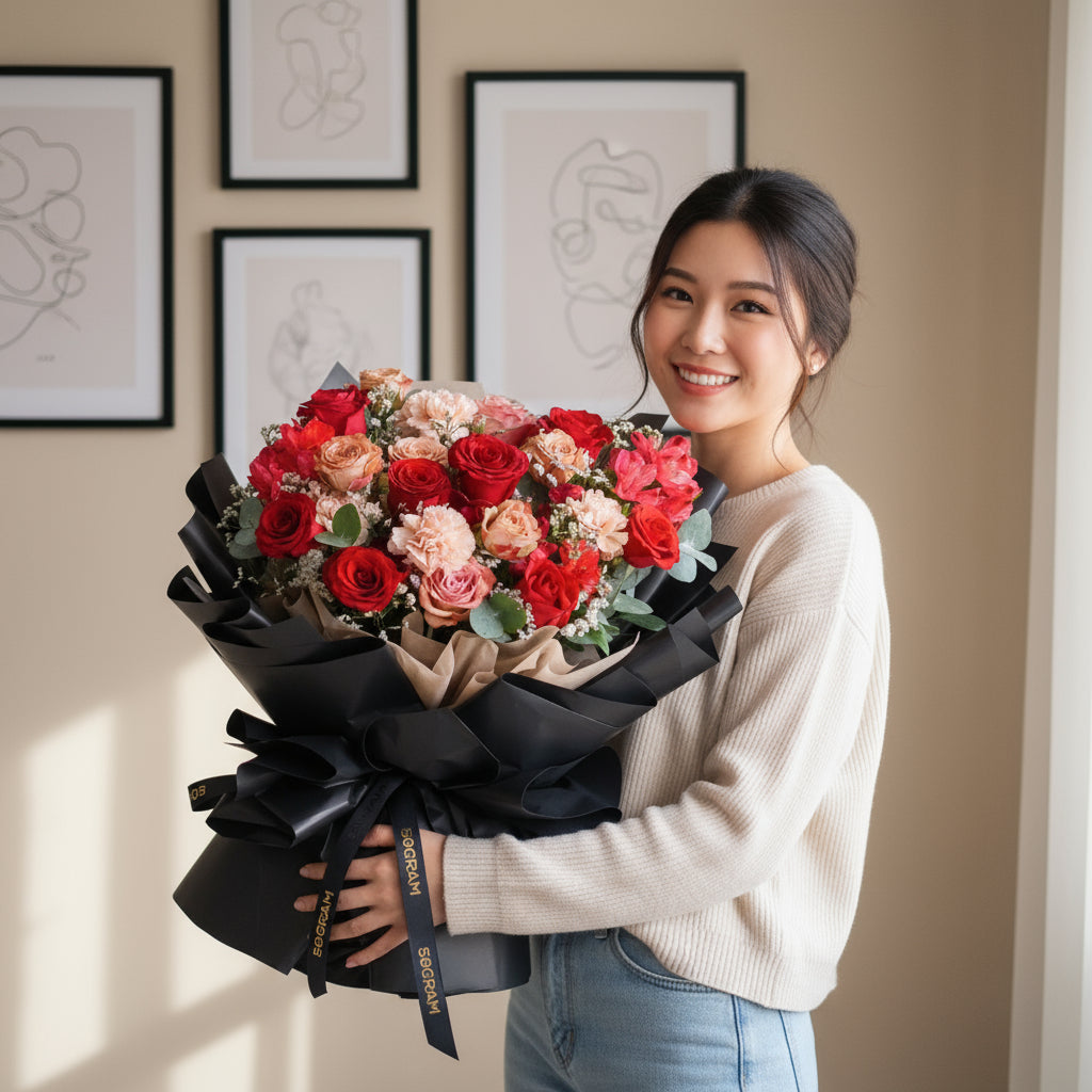 Endless Devotion Red Rose Hand Bouquet image 1