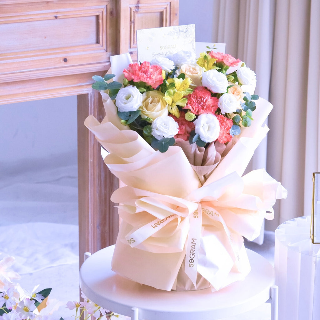 Tender Grateful Orange Carnation Hand Bouquet image 10
