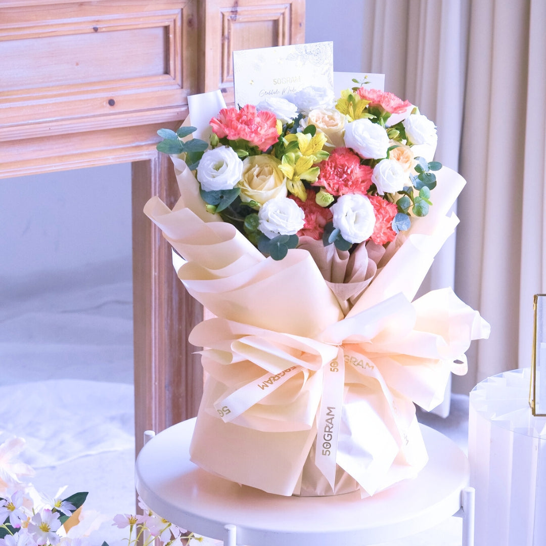 Tender Grateful Orange Carnation Hand Bouquet image 10