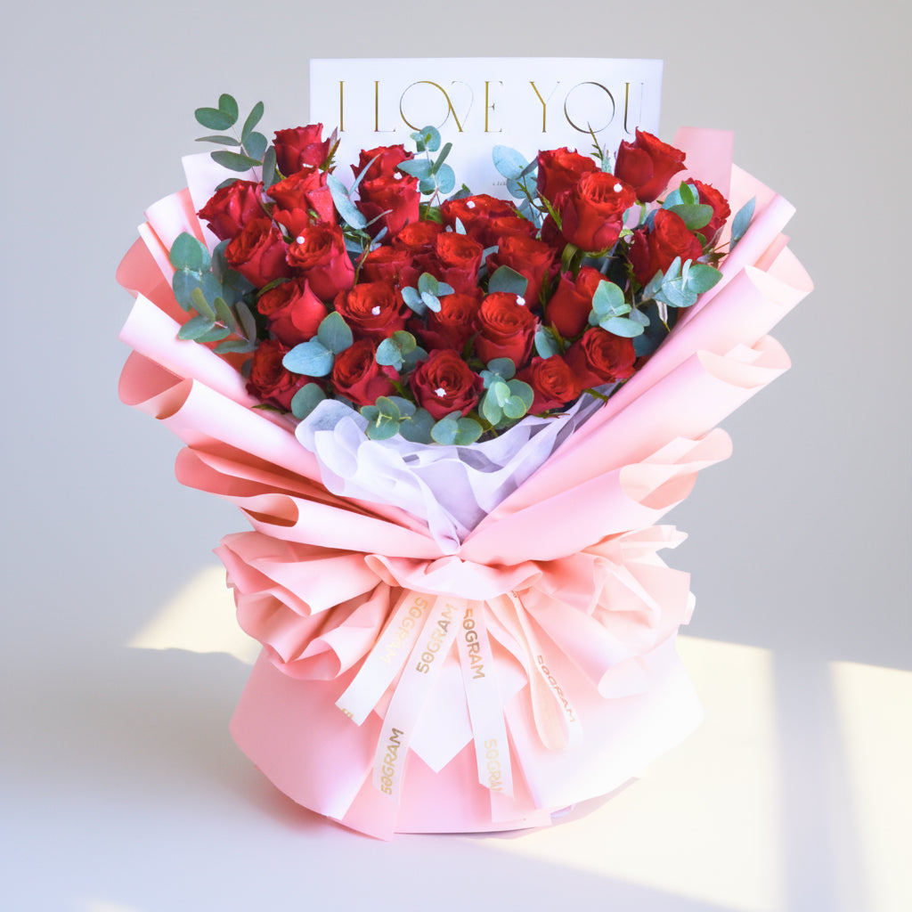 Crimson Whispers Red Roses Hand Bouquet image 0