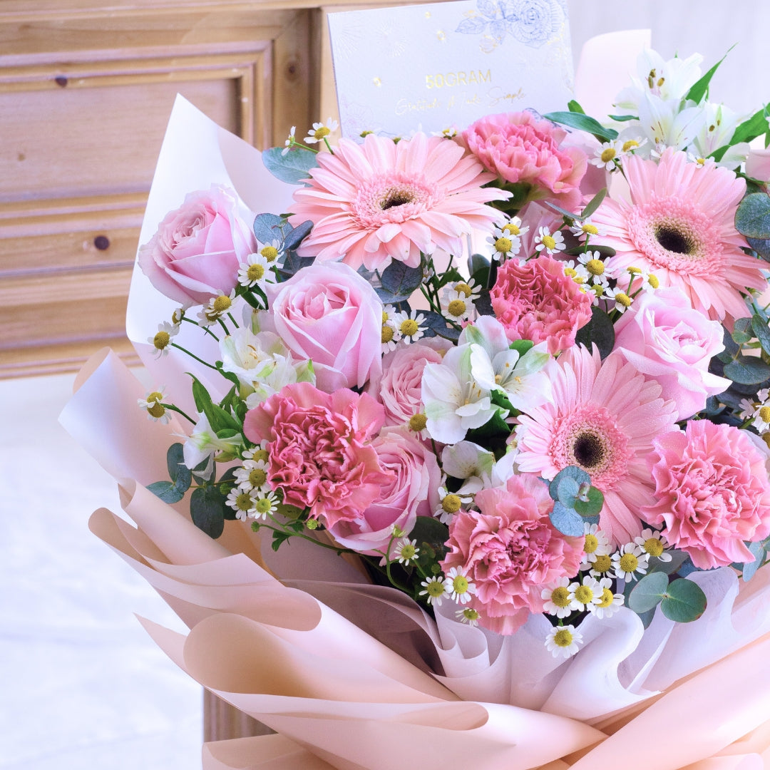 Forever Thankful Pink Daisy Hand Bouquet image 6