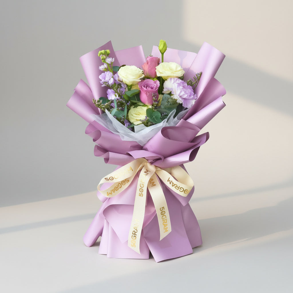 Purple Reign Women's Day Mini Hand Bouquet image 0