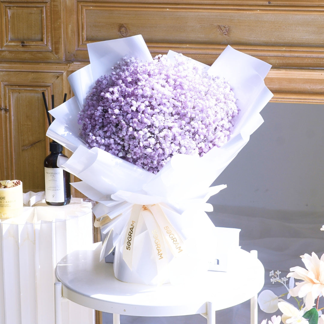 Baby Lavender Baby Breath Hand Bouquet image 4