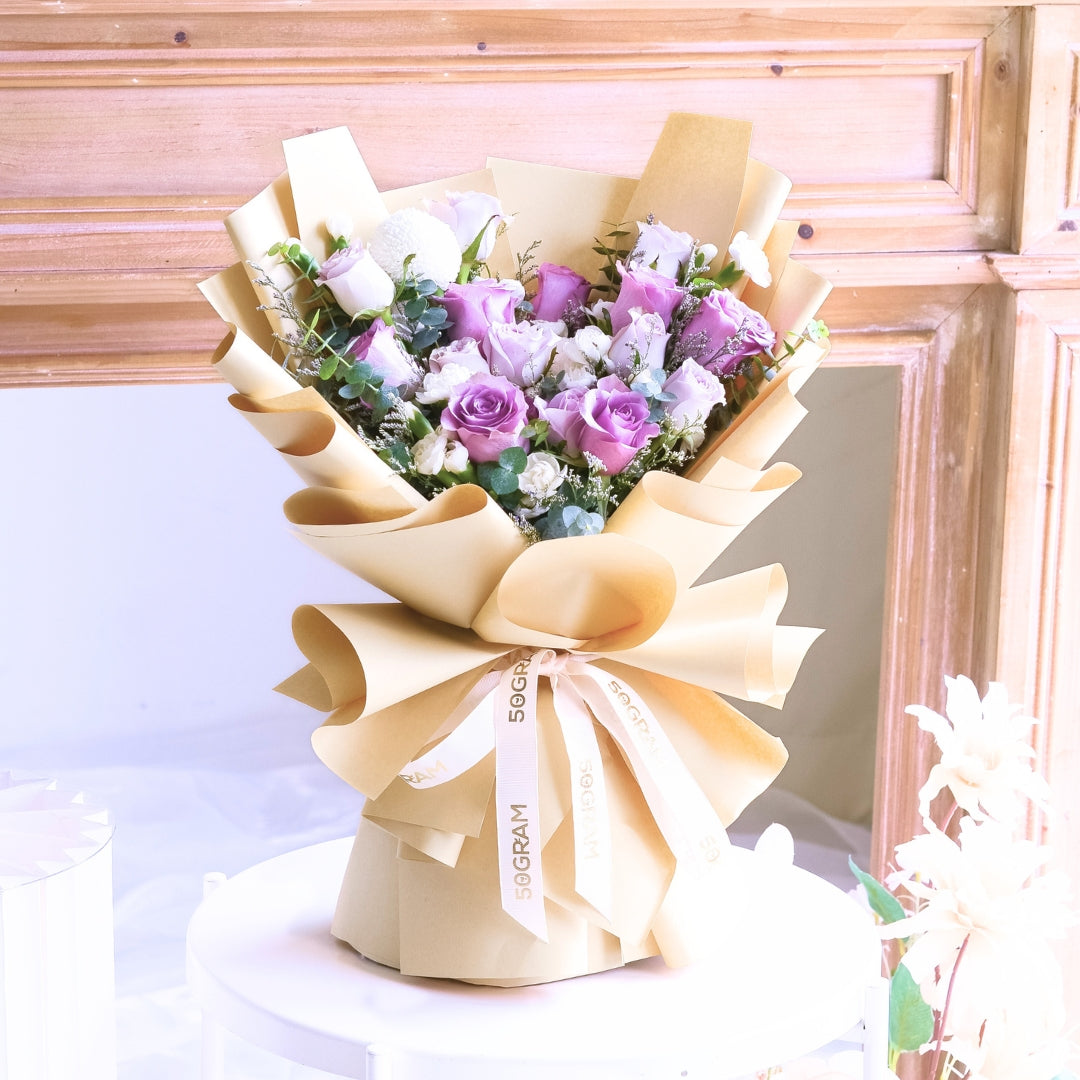 Blush Purple Roses Hand Bouquet image 4