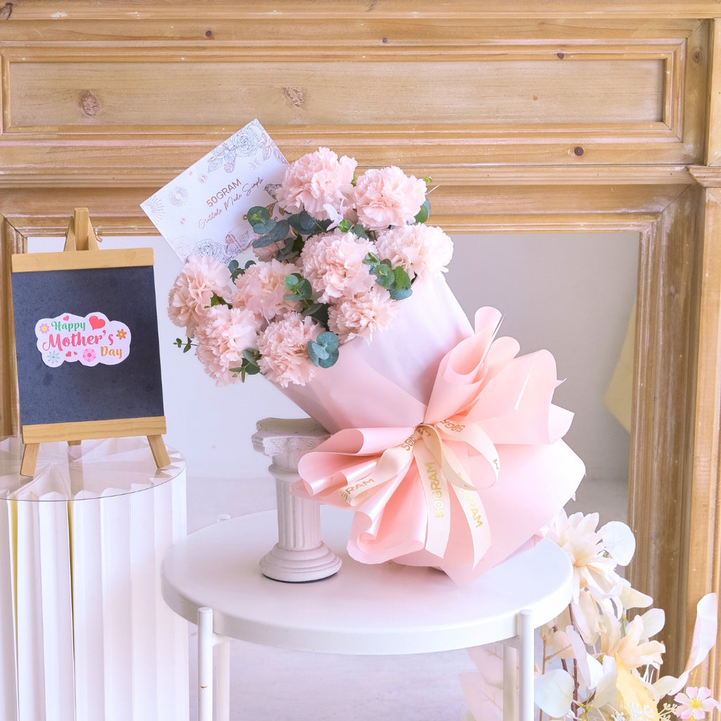 Enduring Petals Pink Carnation Russian Style Bouquet image 2
