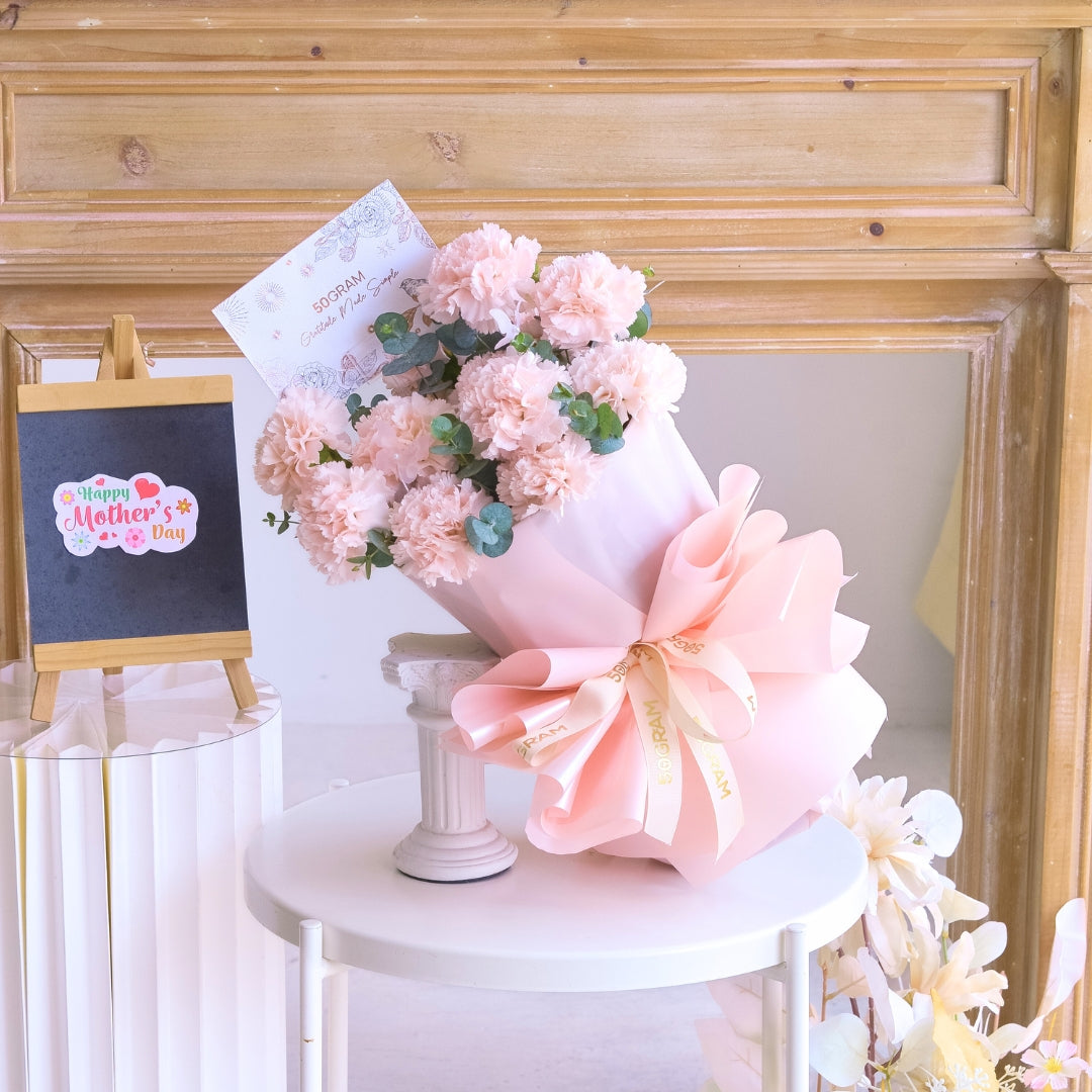 Enduring Petals Pink Carnation Russian Style Bouquet image 2