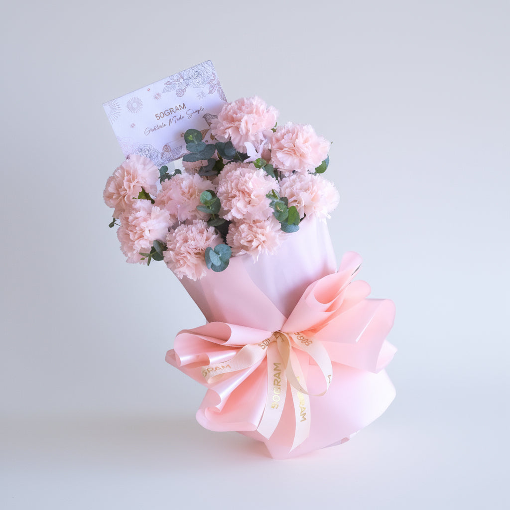 Enduring Petals Pink Carnation Russian Style Bouquet image 0