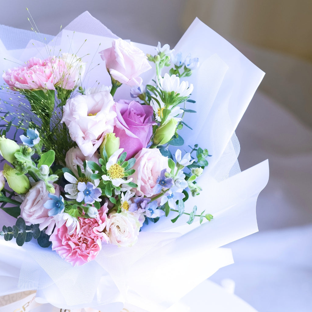 Fairy Floss Purple Roses Hand Bouquet image 8