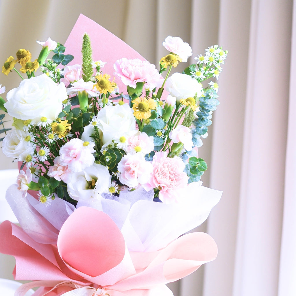 Spring Gleam White Roses Hand Bouquet image 6