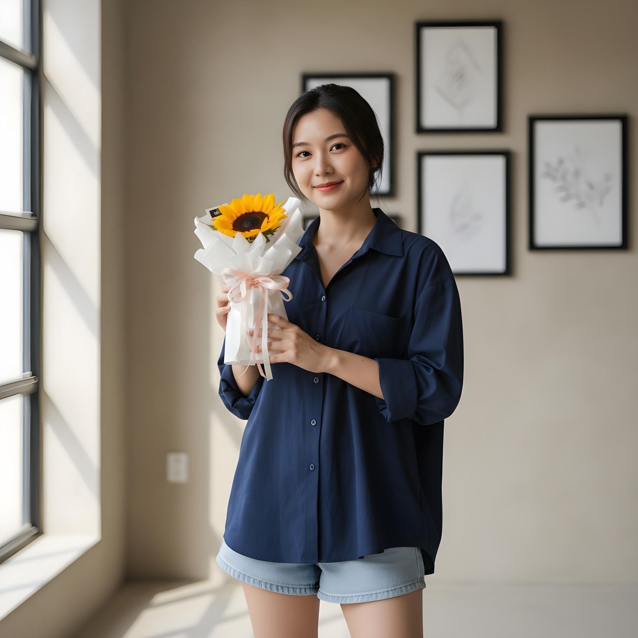 SunFlower Mini Bouquet- Single Stalk image 4