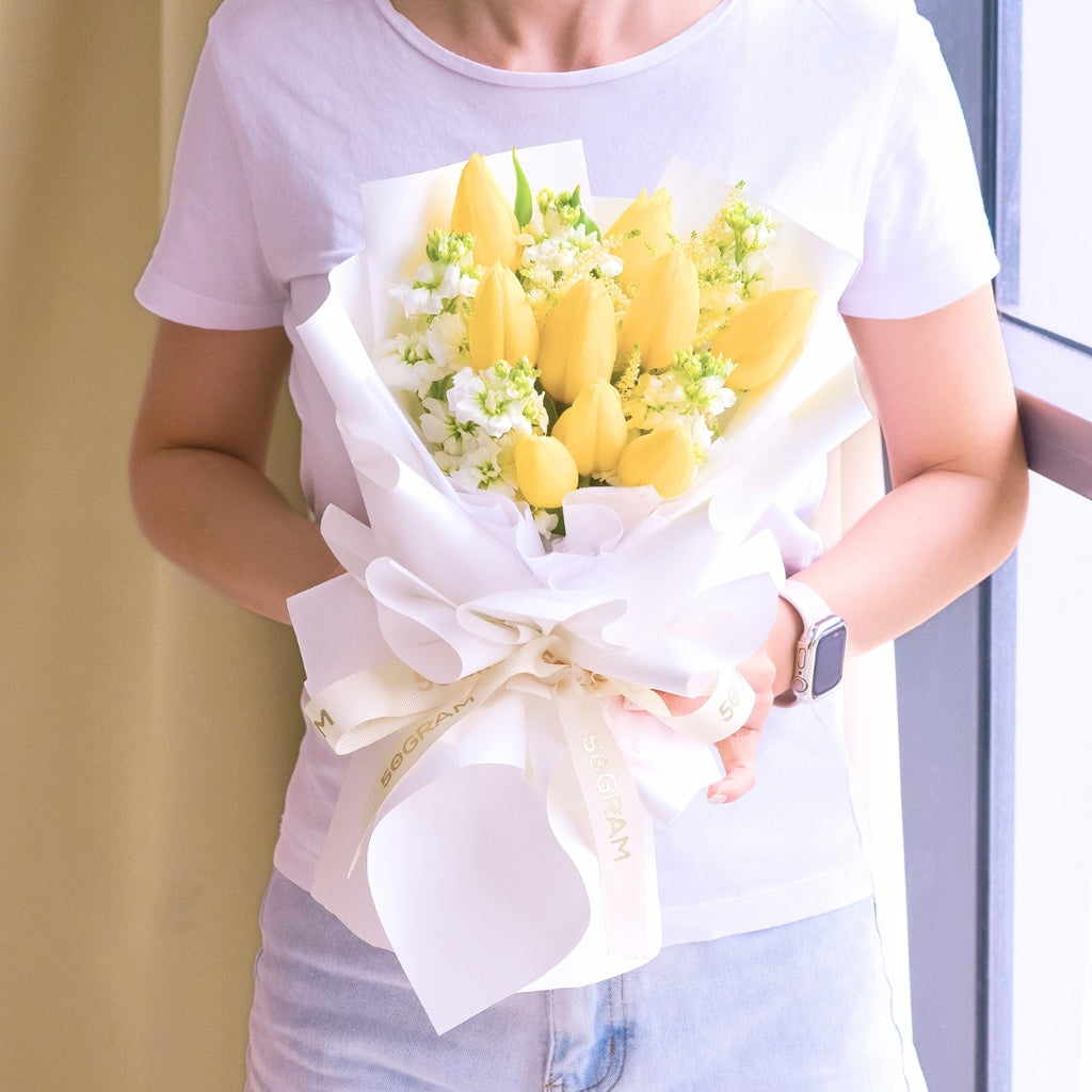 Yellow Tulips Hand Bouquet image 7