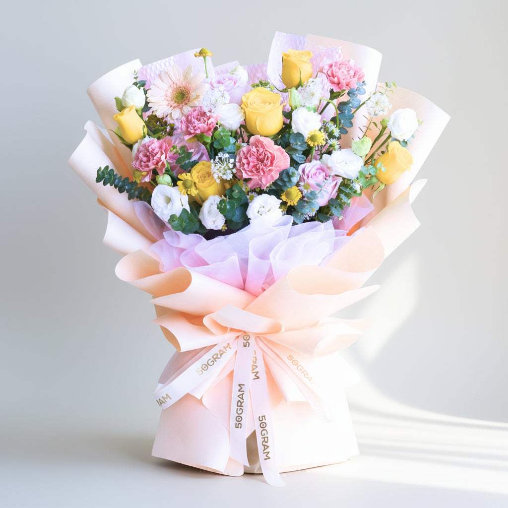 Buttercup Whimsy Yellow Roses Hand Bouquet image 0