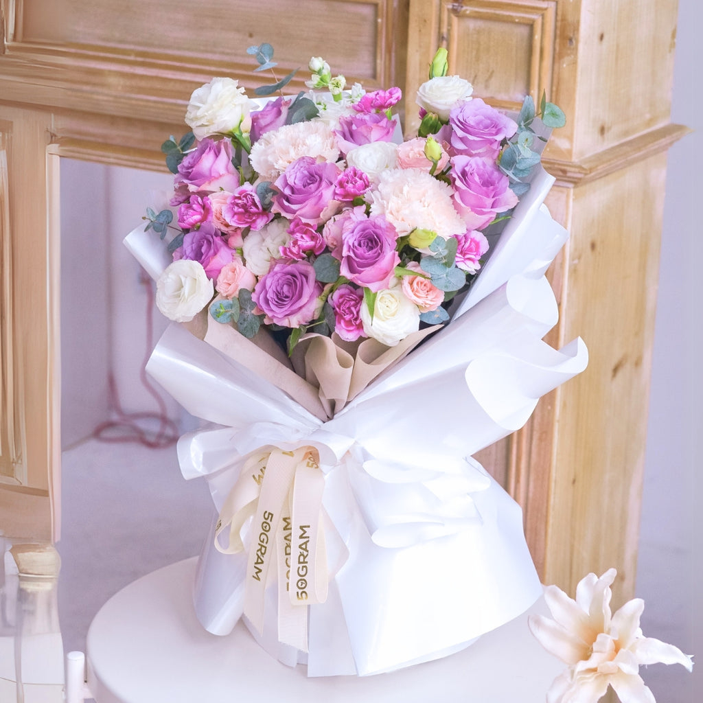 Violet Grace Purple Rose Hand Bouquet image 5