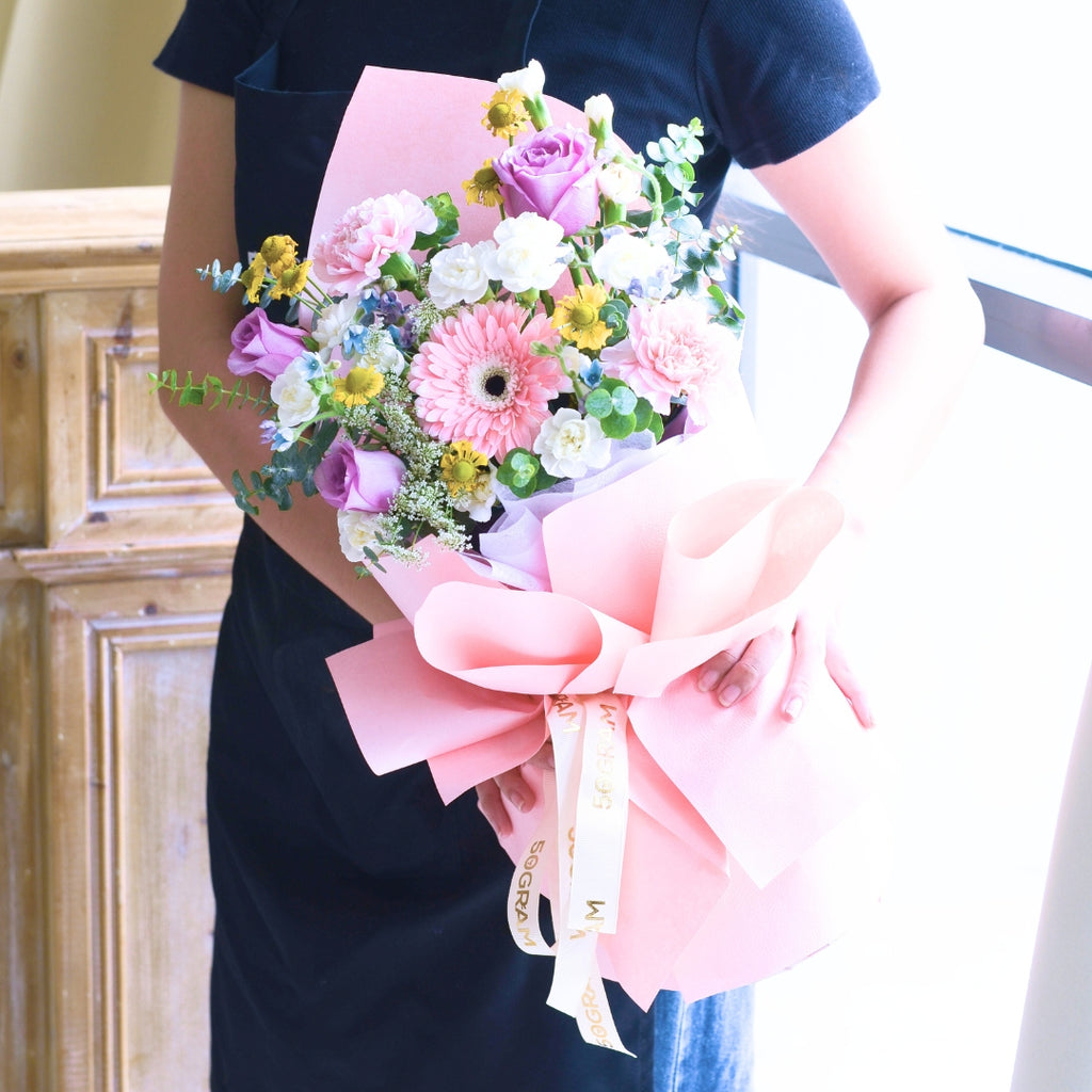 Morning Meadow Purple Roses Hand Bouquet image 7