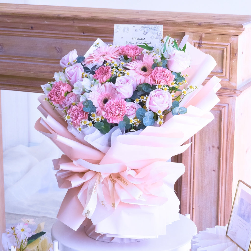 Forever Thankful Pink Daisy Hand Bouquet image 5