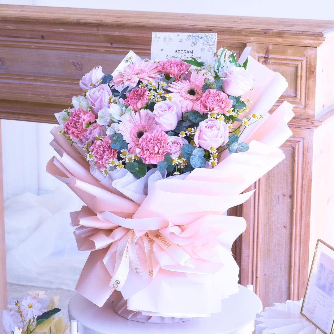 Forever Thankful Pink Daisy Hand Bouquet image 5