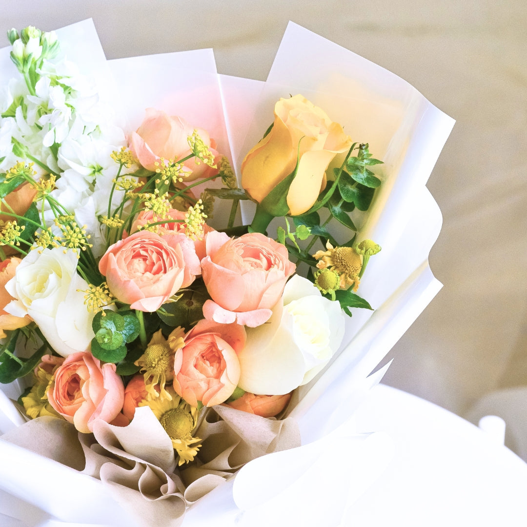 Bright Hue Yellow Roses Hand Bouquet image 10