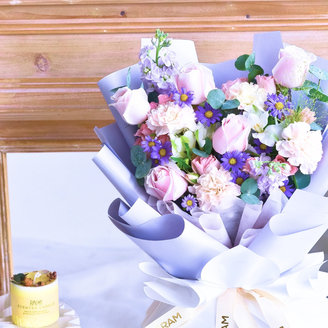 Duska Bloom Pink Roses Hand Bouquet image 14