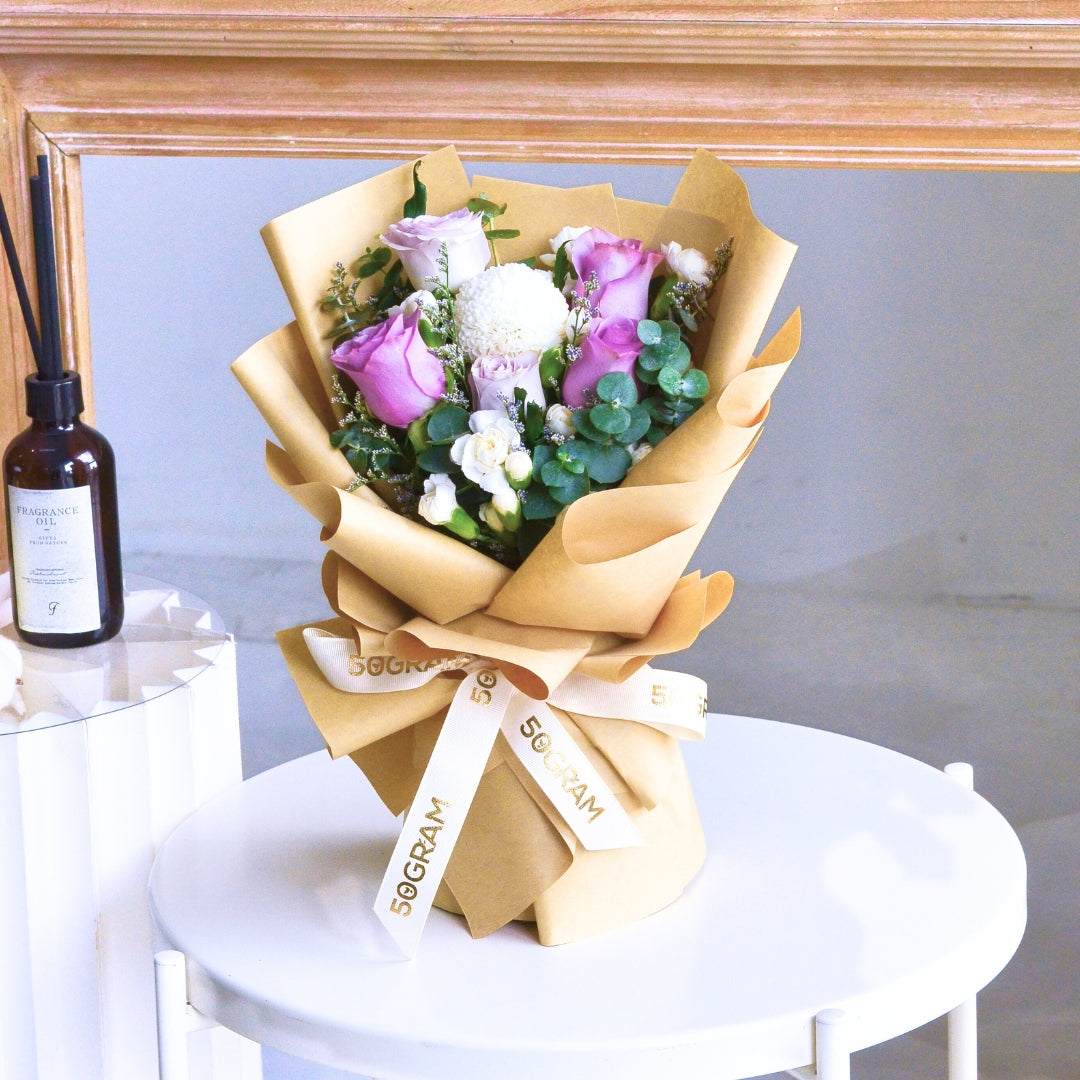 Blush Purple Roses Hand Bouquet image 11