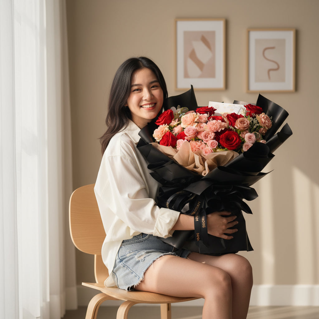 Enchanting Eternity Roses Hand Bouquet image 1