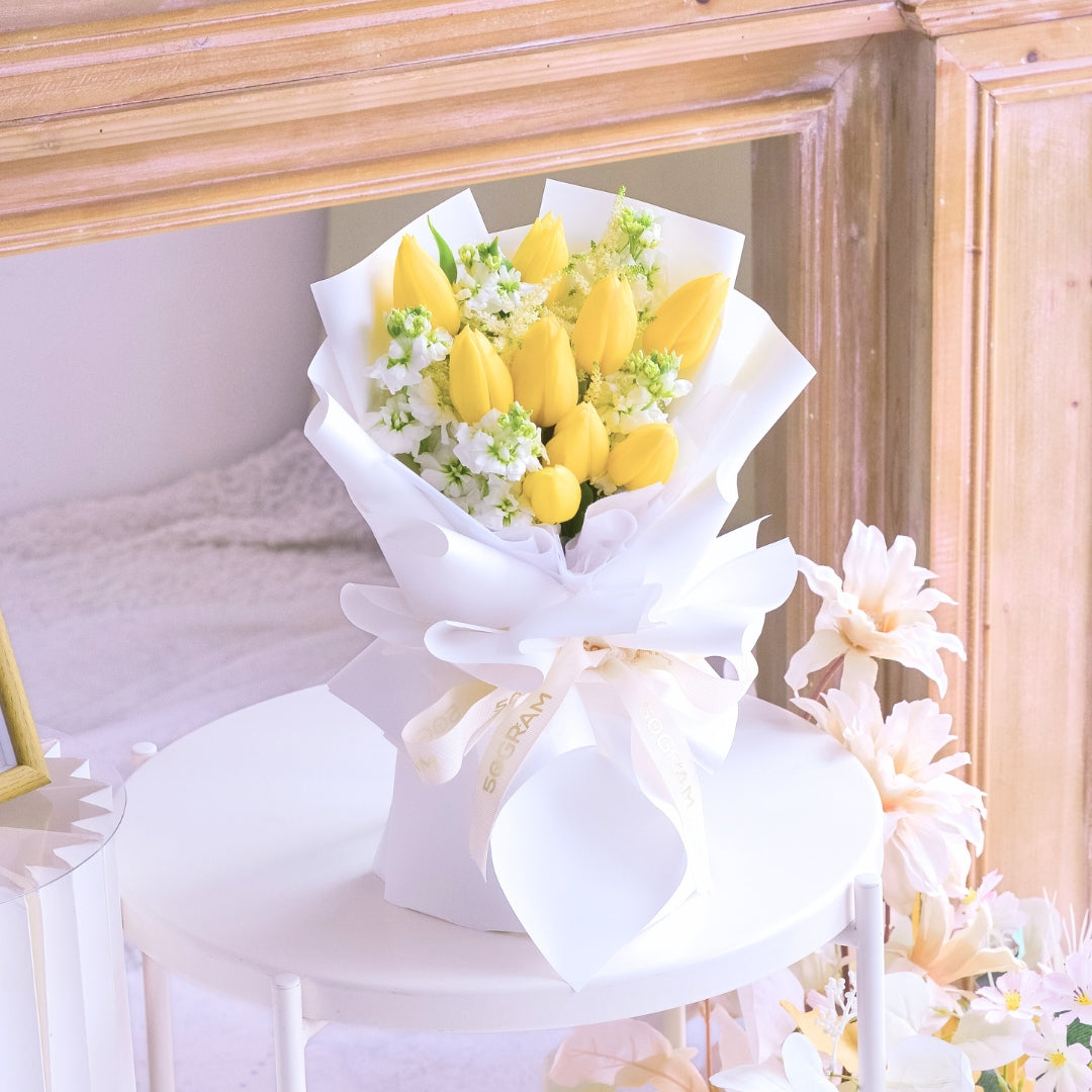 Yellow Tulips Hand Bouquet image 4