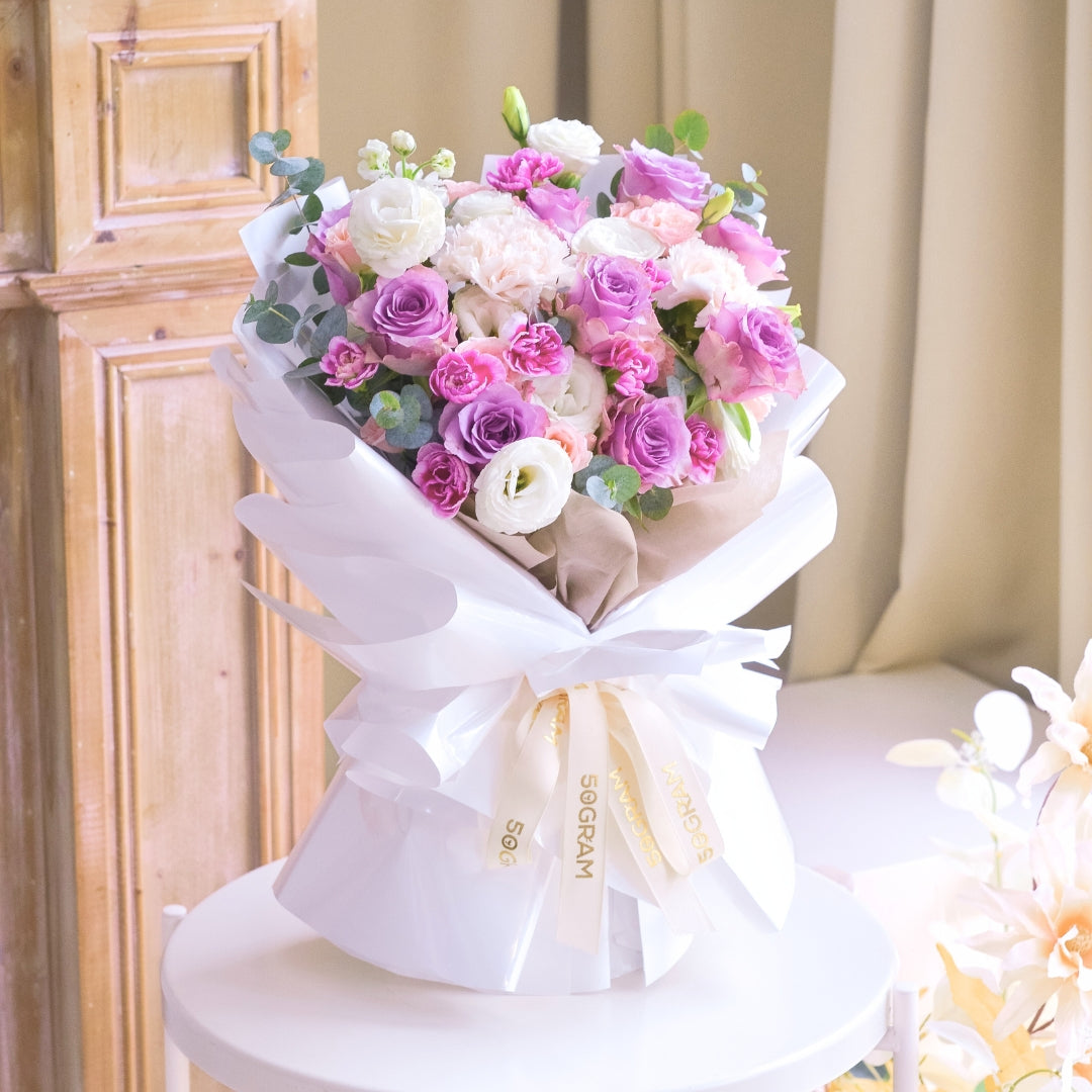 Violet Grace Purple Rose Hand Bouquet image 6