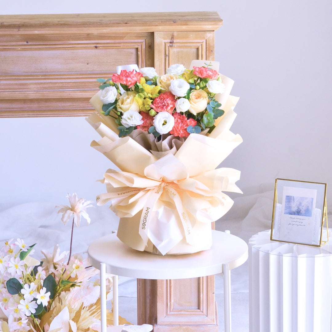 Tender Grateful Orange Carnation Hand Bouquet image 8