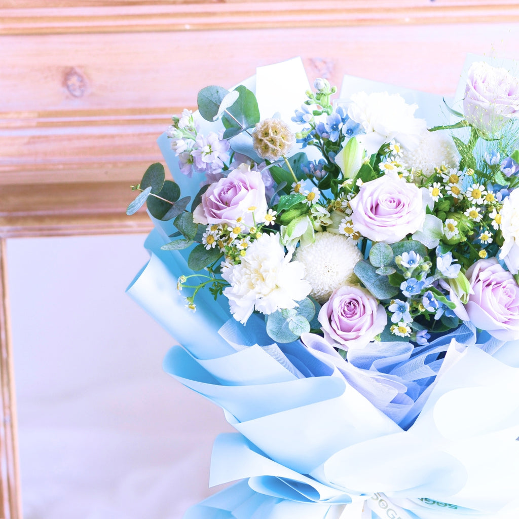 Soft Wisteria Raindance Roses Hand Bouquet image 11