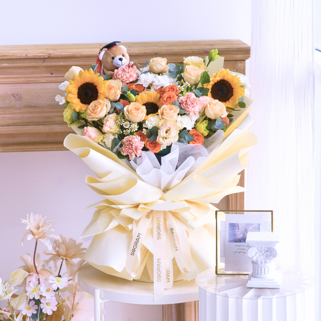Bubbly Posy Sunflower Hand Bouquet image 4