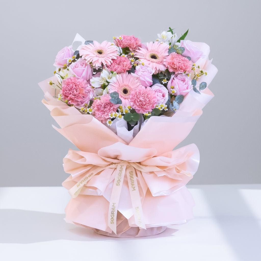Forever Thankful Pink Daisy Hand Bouquet image 0