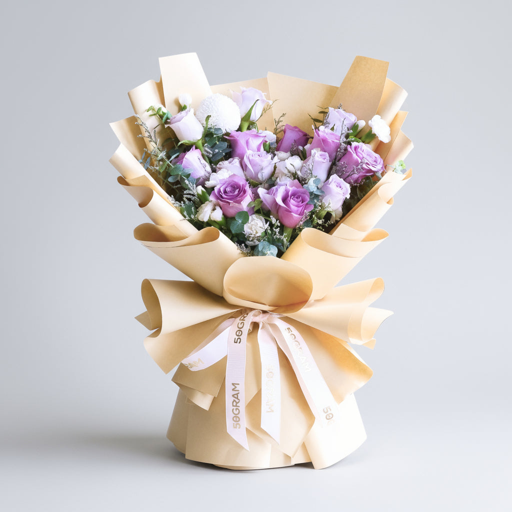 Blush Purple Roses Hand Bouquet image 0