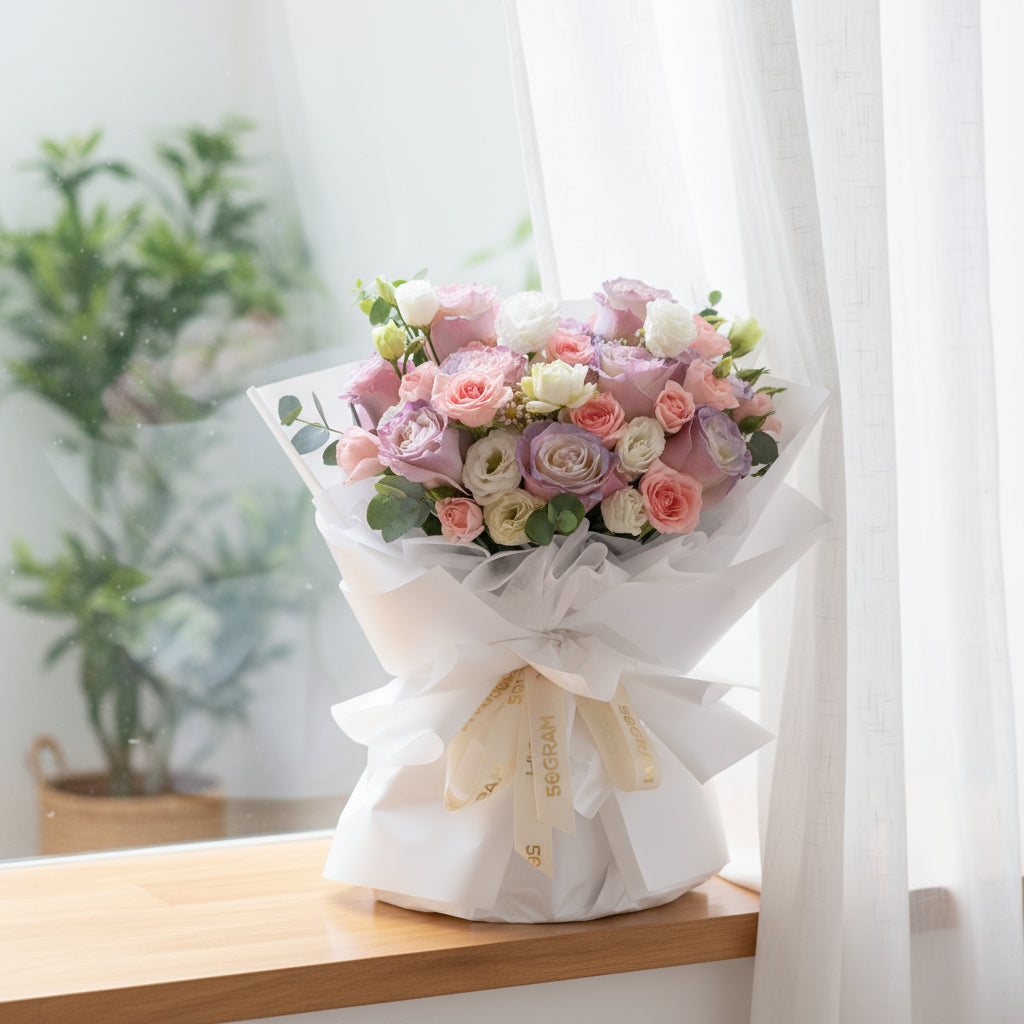 Luminous Blooms Aurora Roses Hand Bouquet image 1