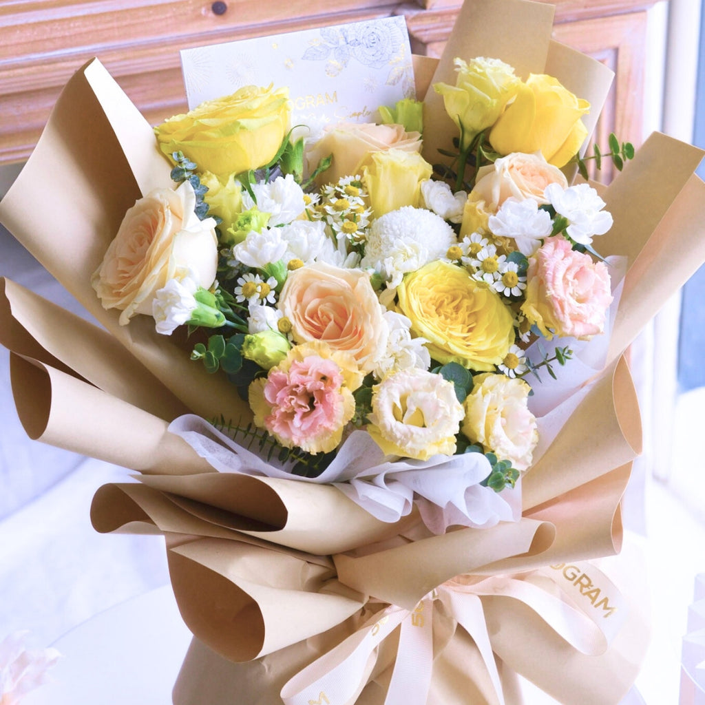 Yellow Serenade Yellow Rose Hand Bouquet image 11