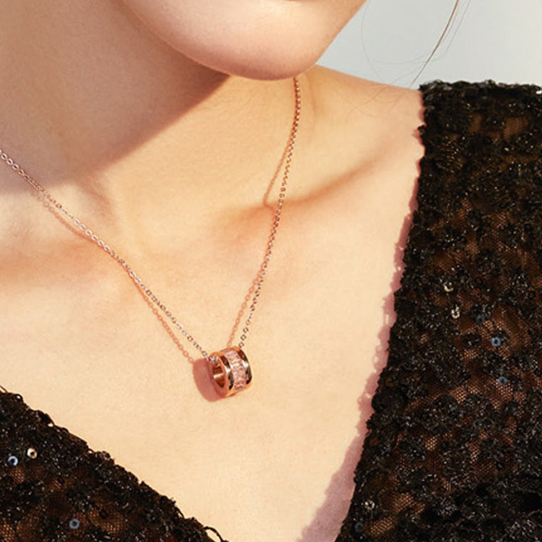 Oceane Pink Barrel Cryolite Pendant image 1