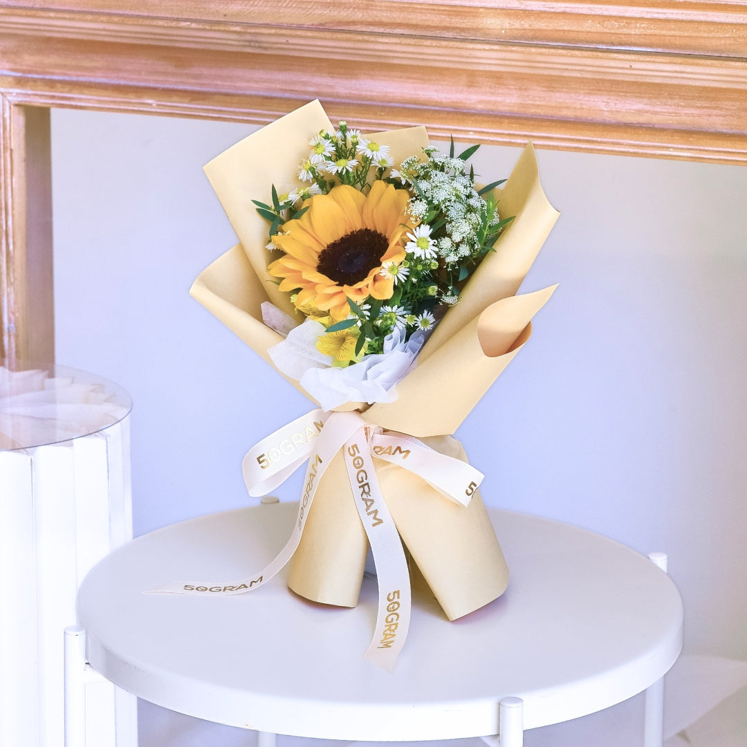 Cream Blush Sunflower Hand Bouquet image 5