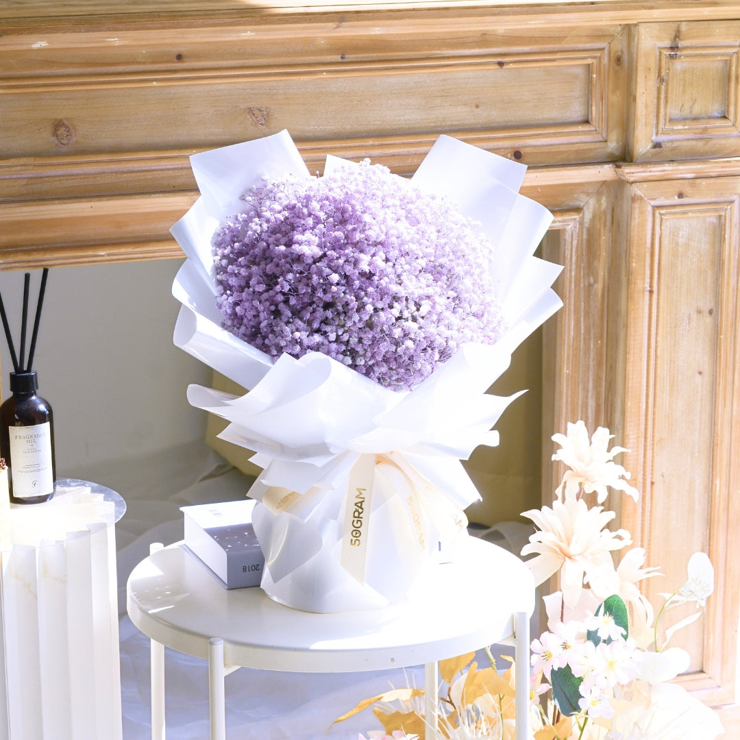 Baby Lavender Baby Breath Hand Bouquet image 5