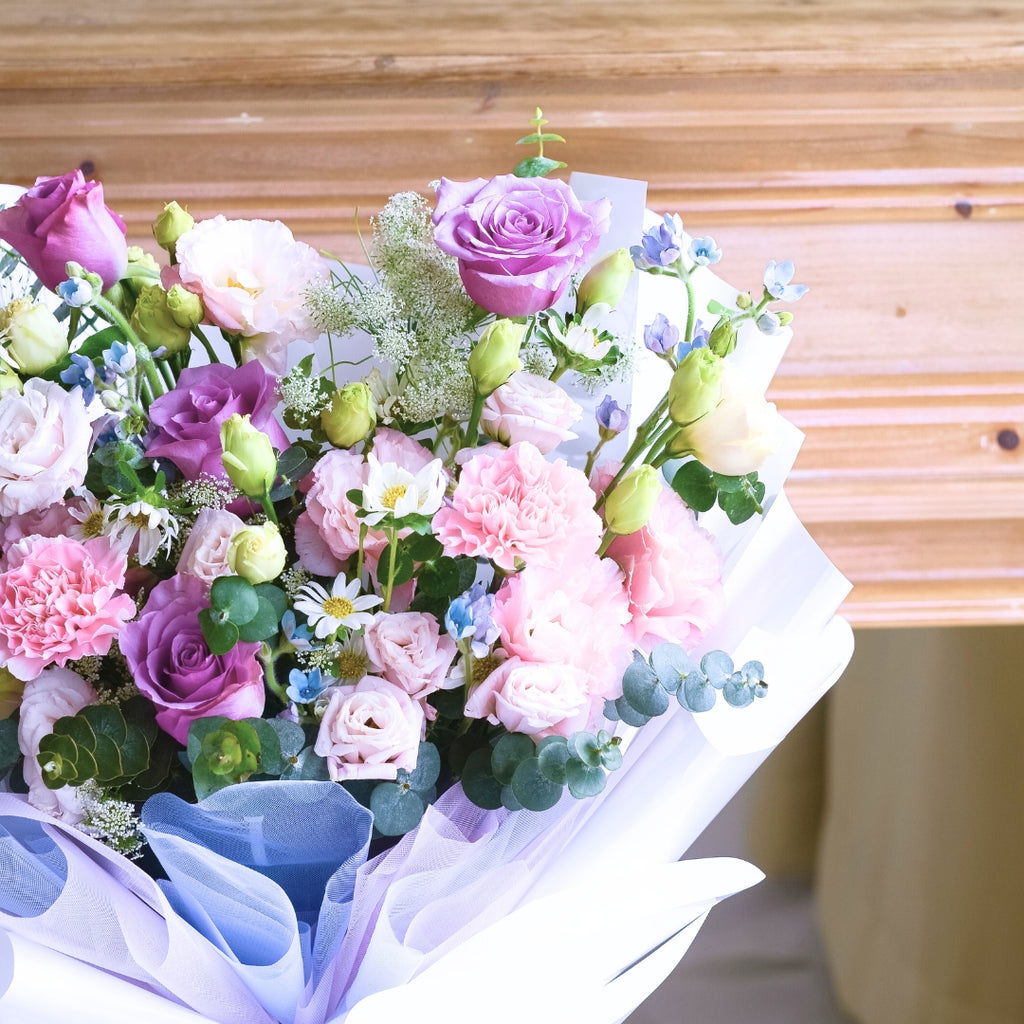 Fairy Floss Purple Roses Hand Bouquet image 17