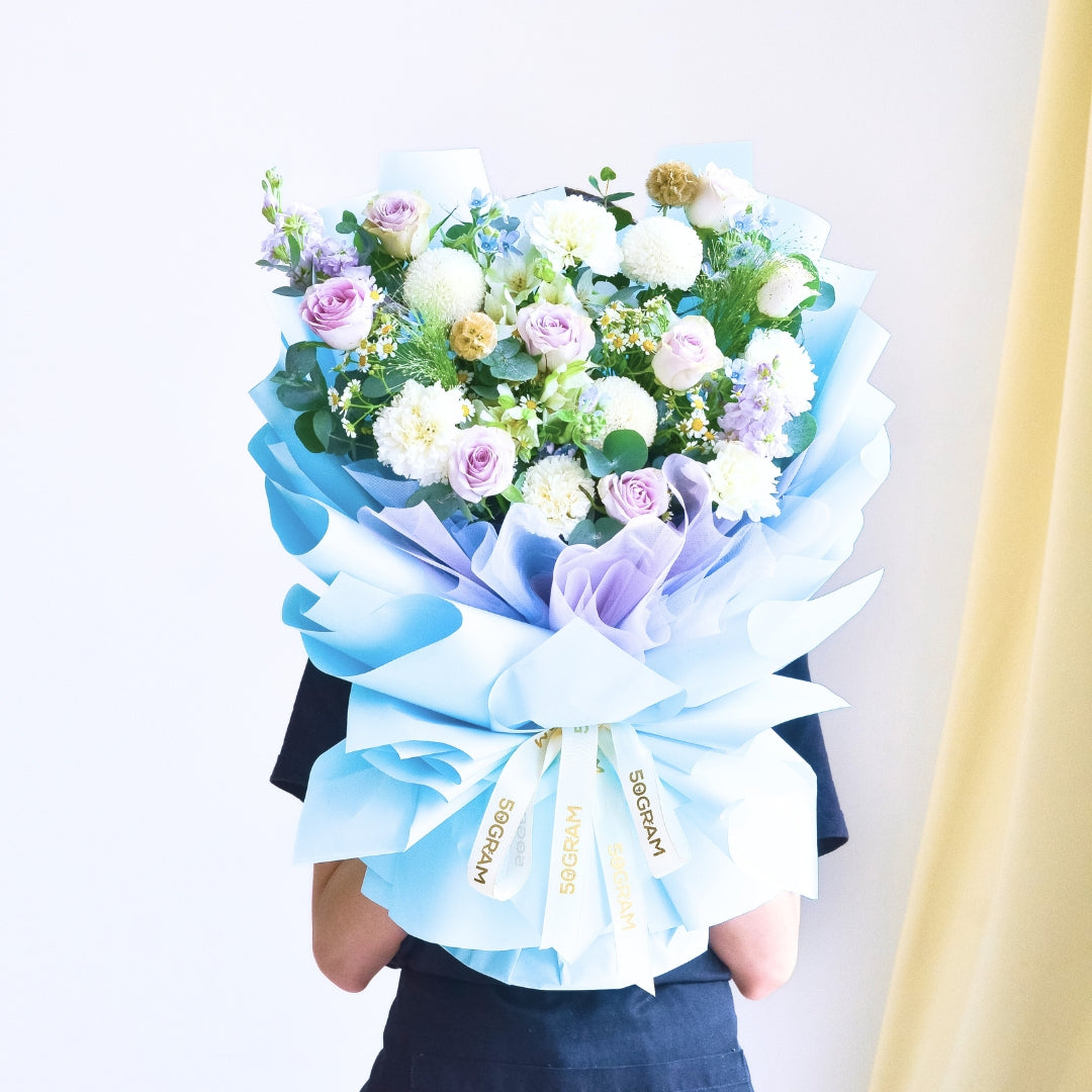 Soft Wisteria Raindance Roses Hand Bouquet image 17