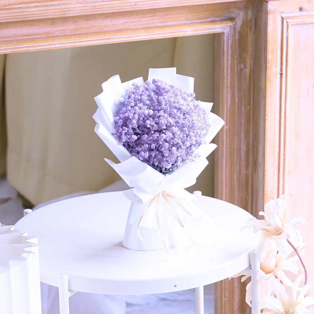 Baby Lavender Baby Breath Hand Bouquet image 13