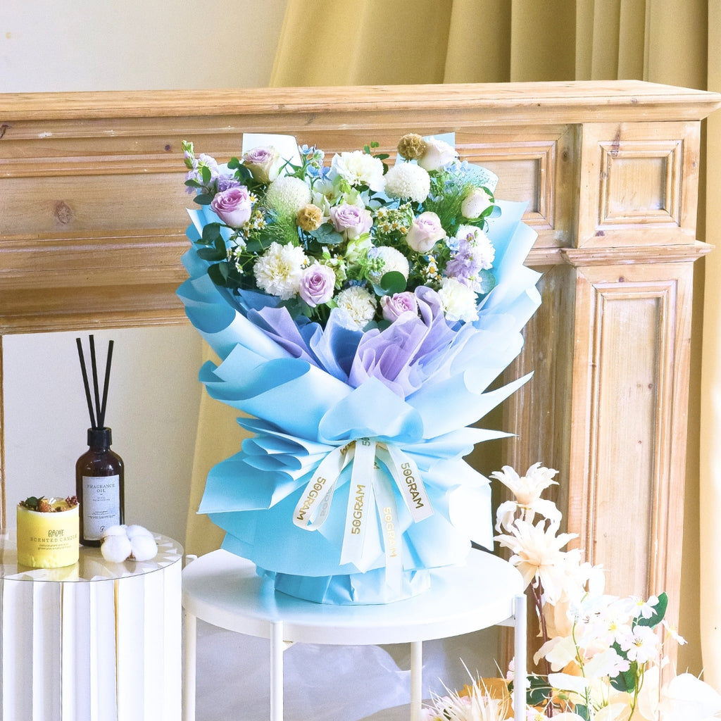Soft Wisteria Raindance Roses Hand Bouquet image 13