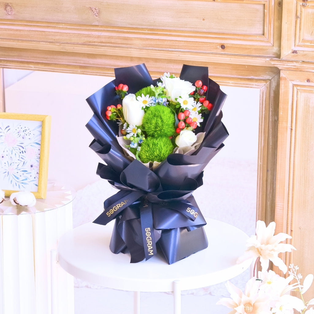 Verdant Elegance Hand Bouquet - Regular image 3