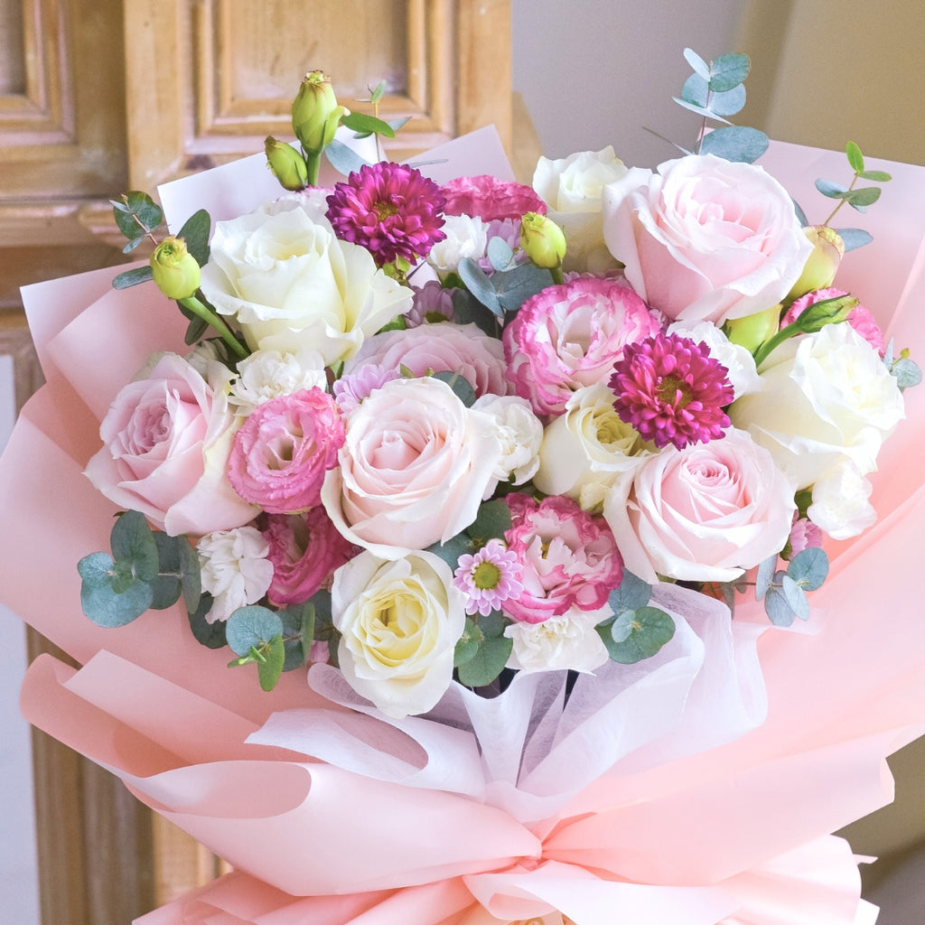 Rosy Embrace Pink Rose Hand Bouquet image 6