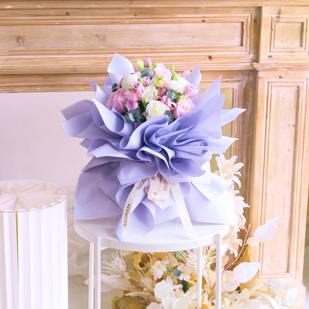 Purple Whirl Round Shape Hand Bouquet image 5