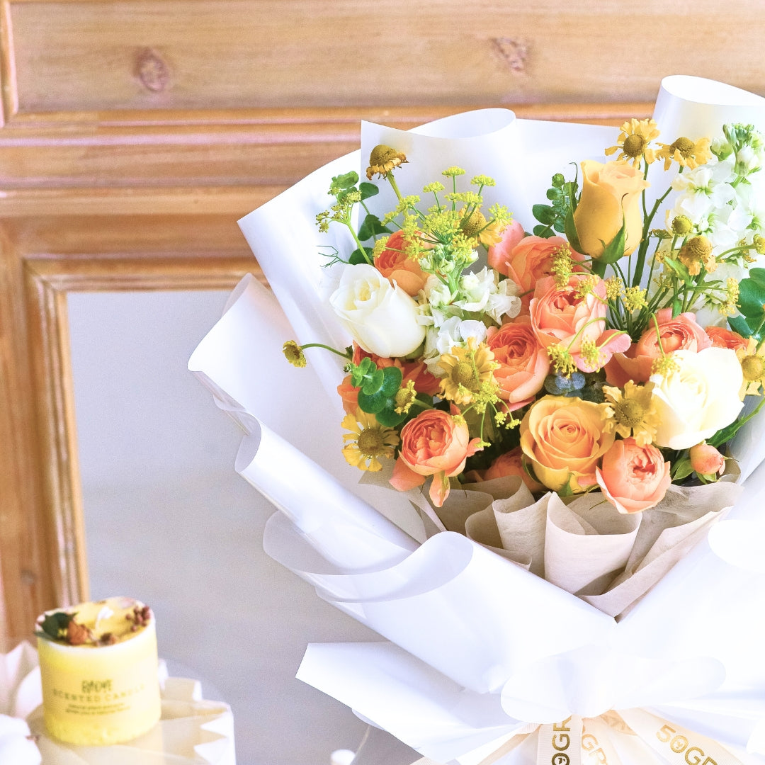 Bright Hue Yellow Roses Hand Bouquet image 7