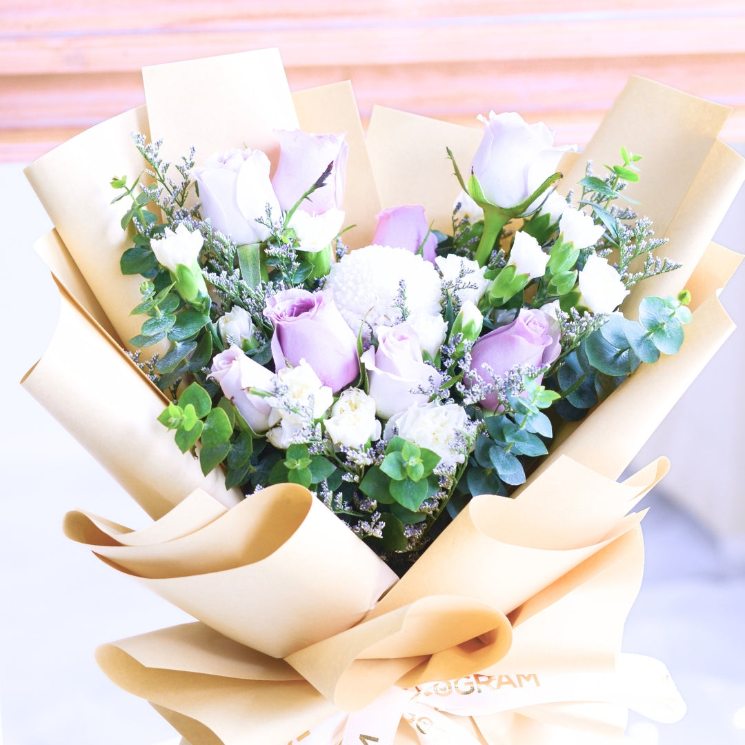 Blush Purple Roses Hand Bouquet image 10