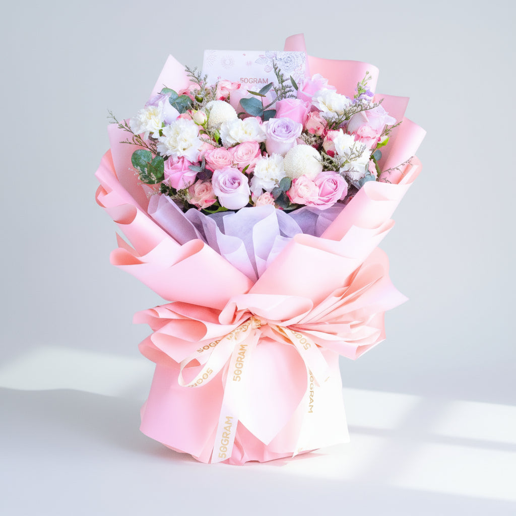 Starry Love Pink Roses Hand Bouquet image 0
