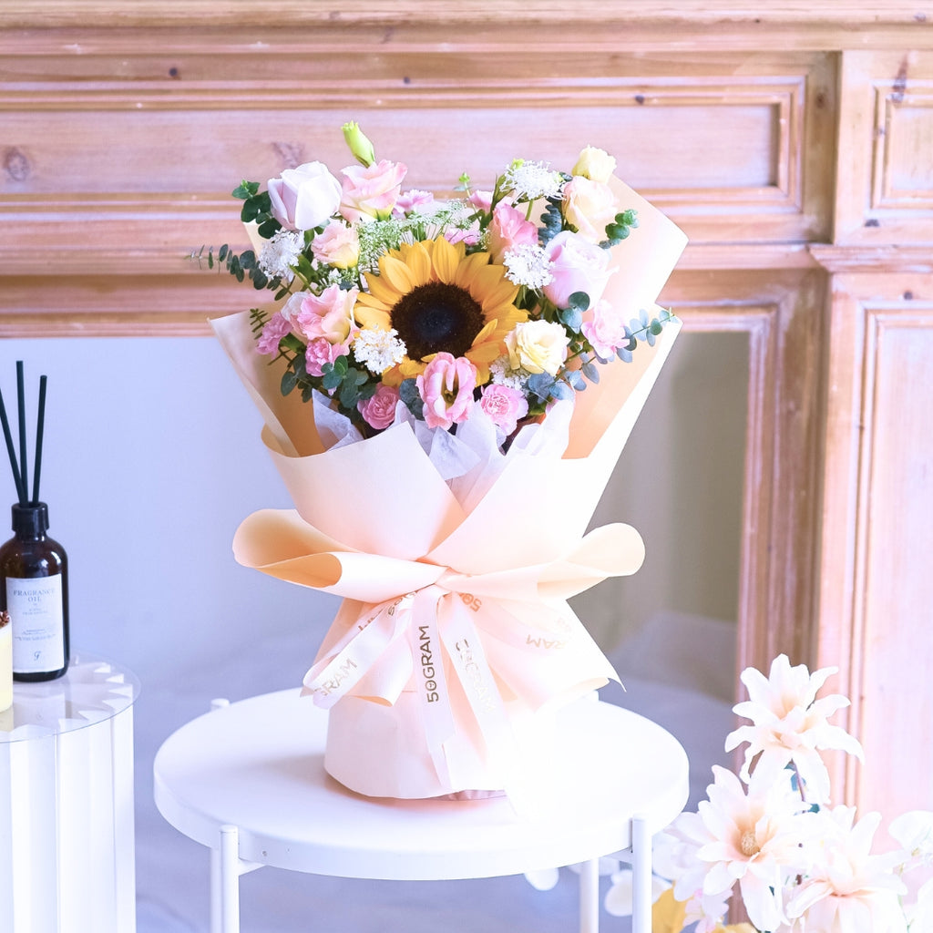 Morning Blush Sunflower Hand Bouquet image 5